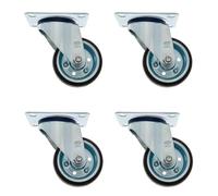 Amig - Pack de 4 Ruedas para Muebles - Ø 100 mm - Carga Máxima por rueda 90 kg - Pletina de Acero - Fabricada con Goma - Sin Freno - Ideales para Mover Equipos Industriales y Muebles Pesados
