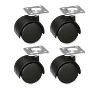 Amig - Pack de 4 Ruedas para Muebles - Ø 60 mm - Carga Máxima por rueda 50 kg - Pletina de Acero - Fabricada con Nylon - Sin Freno - Ideales para Sillas de Oficina y Mover Muebles Pesados