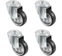 Amig - Pack de 4 Ruedas Para Muebles - Ø 80 mm - Ruedas Giratorias Sin Pletina - Peso Máximo 70 Kg - Para Mover Muebles Pesados - Rodamientos de Rodillos - Núcleo Metálico - Goma Negra
