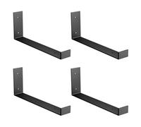 Amig - Pack de 4 Soportes en L para Estantes Industriales - 103 x 261 x 40 - Acero Negro Mate - Soporte Estantería Pared - Diseño Funcional y Resistente - Ideal para Estanterías de Pared