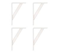 Amig - Pack de 4 Soportes para Estanterías Color Blanco| Escuadra para Estantes de 250 x 125 mm | Acero Resistente: hasta 320 kg