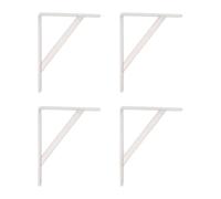 Amig Pack de 4 Soportes para Estanterías, Color Blanco, Escuadra para Estantes de 400 x 275 mm, Acero Resistente: hasta 225 kg