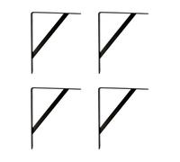 Amig - Pack de 4 Soportes para Estanterías - Color Negro - Escuadra para Estantes de 300 x 225 mm - Acero Resistente: hasta 260 kg