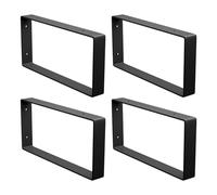 Amig - Pack de 4 Soportes Rectangulares para estantes Industriales - 126 x 261 x 30 mm - Acero Negro Mate - Soporte Estantería Pared - Diseño Funcional y Resistente - Ideal para Estanterías de Pared
