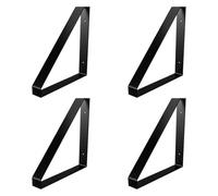 Amig - Pack de 4 Soportes Triangulares para Estantes Industriales - 211 x 261 x 30 mm - Acero Negro Mate - Soporte Estantería Pared - Diseño Funcional y Resistente - Ideal para Estanterías de Pared