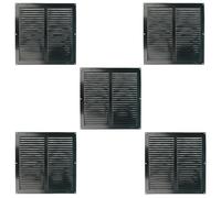 Amig - Pack de 5 Rejillas Cuadradas de Aluminio con Mosquitera | Rejillas de Ventilación para Salida de Aire | Ideal para Techo de Cocina y Baño | Medidas 300 x 300 mm | Color Negro