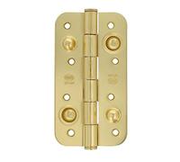 Amig - Pack de 6 Bisagras de Seguridad para Puertas - Cantos Redondos - Apertura y Cierre Silenciosos - Sujeta Puertas de Entrada con Firmeza - Acero - Dorado - Latonado - 150 x 82 x 3 mm