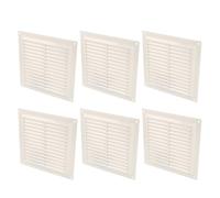 Amig - Pack de 6 Rejillas cuadradas de plástico con mosquitera- Rejillas de ventilación para salida de aire - Adecuado para techo de cocina y baño - Medidas: 200 x 200 mm - Color: Blanco