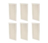 Amig - Pack de 6 Rejillas Rectangulares de Plástico con Mosquitera - Rejillas de ventilación para salida de aire - Ideal para techo de cocina y baño - Medidas: 200 x 120 mm - Color: Blanco