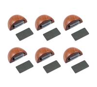 Amig - Pack de 6 Topes Magnéticos - Fijación en el Suelo mediante Adhesivo - Para Puertas de Paso - 48 x 25 mm - Plástico - Color Sapelli - Fácil Instalación
