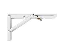 Amig - Palomilla abatible para estanterías de pared - Escuadra metálica para baldas - Ángulo para estantes - Soporte - Acero - Color Blanco - Medida: 300x155 mm - Peso máx. recomendado: 35 Kg