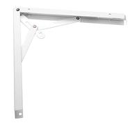 Amig - Palomilla abatible para estanterías de pared - Escuadra metálica para baldas - Ángulo para estantes - Soporte estantería - Acero - Color Blanco - Medida: 200 mm - Peso máx. recomendado: 50 Kg