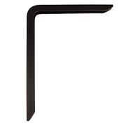 Amig - Palomilla para estanterías de pared - Escuadra metálica para baldas - Ángulo para estantes - Soporte estantería - Aluminio - Color Negro - Medida: 250x150 mm - Peso máx. recomendado: 50 Kg