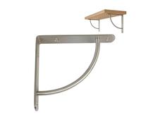 Amig - Palomilla para estanterías de pared - Escuadra metálica para baldas - Ángulo para estantes - Soporte estantería - Acero - Color Plateado - Medida: 250x200 mm - Peso máx. recomendado: 150 Kg