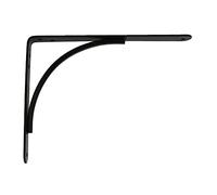 Amig - Palomilla para estanterías de pared - Escuadra metálica para baldas - Ángulo para estantes - Soporte estantería - Acero - Color Negro - Medida: 250x200 mm - Peso máx. recomendado: 65 Kg