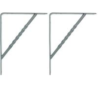 Amig - Palomilla para estanterías de pared | Escuadra metálica para baldas | Ángulo para estantes | Soporte | Acero | Color Gris Metalizado | Medida: 150x125 mm | Peso máx. recomendado: 300 Kg