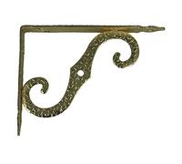 Amig - Palomilla para estanterías de pared - Escuadra metálica para baldas - Ángulo para estantes - Soporte estantería - Acero - Color Dorado - Medida: 250x190 mm - Peso máx. recomendado: 100 Kg