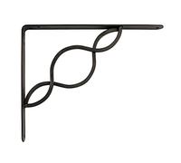 Amig - Palomilla para estanterías de pared - Escuadra metálica para baldas - Ángulo para estantes - Soporte estantería - Acero - Color Negro - Medida: 250x200 mm - Peso máx. recomendado: 150 Kg