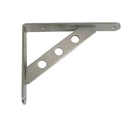 Amig - Palomilla para estanterías de pared - Escuadra metálica para baldas - Ángulo para estantes - Soporte estantería - Acero - Color Plateado - Medida: 300x240 mm - Peso máx. recomendado: 260 Kg