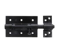 Amig - Pasador de Sobreponer - 100 x 67 mm - Adecuado en Puertas de Paso de Madera - Agujero Portacandados de ø 8 mm - Pestillo para Baño, Dormitorio o Despacho - Cerrojo de Seguridad - Acero Negro