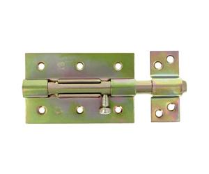Amig - Pasador de Sobreponer, 120 x 67 mm, Adecuado en Puertas de Paso de Madera, Agujero Portacandados de ø 8 mm, Pestillo para Baño, Dormitorio o Despacho, Cerrojo de Seguridad, Acero Bicromatado
