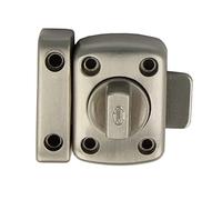 Amig - Pasador de Sobreponer - 30 mm - Adecuado Puertas de Paso de Madera - Cierre Cilíndrico Giratorio - Pestillo para Baño, Dormitorio o Despacho - Cerrojo de Seguridad - Níquel Cepillado