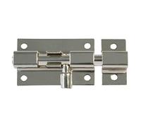 Amig - Pasador de Sobreponer - 40 x 28 mm - Adecuado en Puertas de Paso de Madera - Cantos Cuadrados - Pestillo para Baño, Dormitorio o Despacho - Cerrojo de Seguridad - Acero Plateado