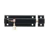 Amig - Pasador de Sobreponer - 50 x 30 mm - Adecuado en Puertas de Paso de Madera - Cantos Cuadrados - Pestillo para Baño, Dormitorio o Despacho - Cerrojo de Seguridad - Aluminio Negro