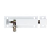 Amig - Pasador de Sobreponer - 60 x 30 mm - Adecuado en Puertas de Paso de Madera - Cantos Cuadrados - Pestillo para Baño, Dormitorio o Despacho - Cerrojo de Seguridad - Aluminio Blanco