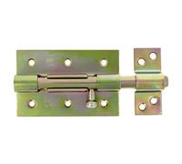 Amig - Pasador de Sobreponer, 70 x 67 mm, Adecuado en Puertas de Paso de Madera, Agujero Portacandados de ø 8 mm, Pestillo para Baño, Dormitorio o Despacho, Cerrojo de Seguridad, Acero Bicromatado