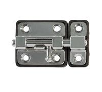 Amig - Pasador de Sobreponer para Puertas Mod.383 - 38 x 34 mm - Pestillo de Seguridad con Base de Plástico - Para Cierre Horizontal - De Acero Cromado - Incluye Tirafondos