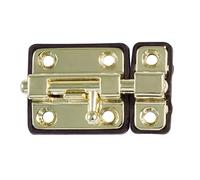 Amig - Pasador de Sobreponer para Puertas Mod.383 - 54 x 36 mm - Pestillo de Seguridad con Base de Plástico - Para Cierre Horizontal - De Acero Latonado - Incluye Tirafondos