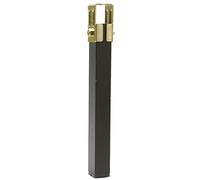 Amig - Pata cuadrada metálica para somier - Acero Acabado en Negro con Abrazadera en Dorado - Medidas: 270 x 30 x 30 mm - Resistencia de Carga 30 kg por Pata - Resistente y Fácil de Instalar