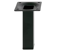 Amig - Pata Cuadrada para Mueble - Mod. 3-25 x 25 x 100 mm - con Tornillo de Regulación - Atornillable por 4 Puntos - Resiste hasta 15 Kg/Pata - Acero Negro