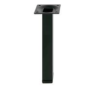 Amig - Pata Cuadrada para Mueble - Mod. 3-25 x 25 x 350 mm - con Tornillo de Regulación - Atornillable por 4 Puntos - Resiste hasta 15 Kg/Pata - Acero Negro