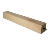 Amig - Pata Cuadrada para Mueble, Pata de Madera de Haya con Acabado Natural, Patas de Repuesto para Sofás, Camas, Mesas, Fijación: Espiga Metálica de Métrica 8, Medidas: 50 x 50 x 360 mm