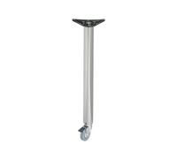 Amig - Pata de Acero Mod.6 Cromo Mate con Ruedas Giratorias y Freno para Mesas de Oficina, Cocina - con Ajuste Altura 10 mm - Medidas: 710 x 60 x 1,2 mm - Resistencia 15 kg/Pata Incluye Tornillería