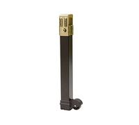 Amig - Pata Metálica con Rueda para Somier de Acero Acabado en Negro Cuadrada con Abrazadera en Dorado - Medidas: 270 x 30 x 30 mm - Resistencia de Carga 30 kg/Pata - Resistente y Fácil de Instalar