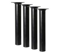Amig - Pata Redonda de Acero para Muebles - Kit 4X con Tapón Antirayaduras - Fácil Fijación - Resistente - Negro, 30 x 100 mm, Metal (Paquete de 4)