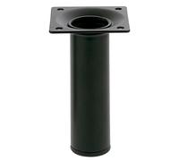 Amig - Pata Redonda para Mueble - 30X250 mm - Acero - para Mesas de Centro, Noche, Cómodas... - Tapón Antirayaduras - Resistentes - Plata - Tornillería incluída