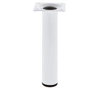 Amig - Pata Redonda para Mueble - 30X300 mm - Acero - para Mesas de Centro, Noche, Cómodas... - Tapón Antirayaduras - Resistentes - Negro - Tornillería incluída