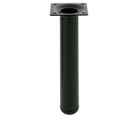 Amig - Pata Redonda para Mueble - 30X350 mm - Acero - para Mesas de Centro, Noche, Cómodas... - Tapón Antirayaduras - Resistentes - Plata - Tornillería incluída