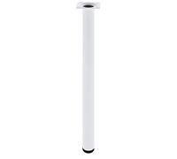 Amig - Pata Redonda para Mueble - 30X600 mm - Acero - para Mesas de Cocina, Comedor y Escritorio - Tapón Antirayaduras - Resistentes - Negro - Tornillería incluída