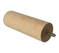 Amig - Pata Redonda para Mueble - Pata de Madera de Haya con Acabado Natural - Patas de Repuesto para Sofás, Camas, Mesas - Fijación: Espiga Metálica de Métrica 8 - Medidas: 50 x 150 mm