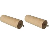 Amig - Pata Redonda para Mueble - Pata de Madera de Haya con Acabado Natural - Patas de Repuesto para Sofás, Camas, Mesas - Fijación: Espiga Metálica de Métrica 8 - Medidas: 50 x 150 mm (Paquete de 2)