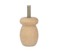 Amig - Pata Torneada para Mueble, Pata de Madera de Haya con Acabado Natural, Patas de Repuesto para Sofás, Camas, Mesas, Fijación: Espiga Metálica de Métrica 8, Medidas: 36 x 55 mm