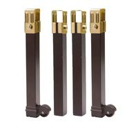 Amig - Patas para somier con Ruedas y fijas - Pack 4 Unidades para Base de Cama - 2 con Ruedas + 2 fijas - 270 x 30 x 30 mm - Acero epoxi Negro - Mod. 14-15