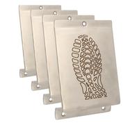 Amig - Pedal de Pie para Empuje de Puertas Pesadas Mod.1 - Abridor de Acero Inoxidable con Huella para Abrir Fácilmente Sin Manos - Ideal para Casas, Portales o Tiendas - 147 x 98 x 3 mm - Plateado