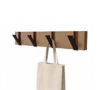Amig - Perchero de pared múltiple - 420 x 70 x 20 mm - Colgador color Acacia/negro - Fabricado en MADERA + ZAMAK. Mod. CM39
