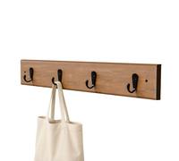 Amig - Perchero de pared múltiple - 440 x 70 x 53 mm - Colgador color Acacia/negro - Fabricado en MADERA + ZAMAK. Mod. CM36